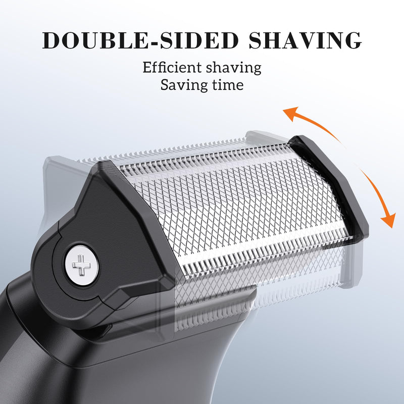 [Australia] - Manscape 3-in-1 Body Hair Trimmer for Men, Double-Sided Intimate Razor & Ball Trimmer in Pubic/Groin, Waterproof Body Shaver Grooming Kit with LED Display Travel Lock, Gifts for Him Dad 