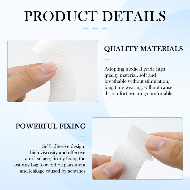 Tape Strips for Stoma Bags, 60pcs Curved Ostomy Barrier Tape, Stoma Skin Barrier Strips, Elastic Stoma Protection Tape, for Colostomy, Urostomy, Ileostomy Supplies