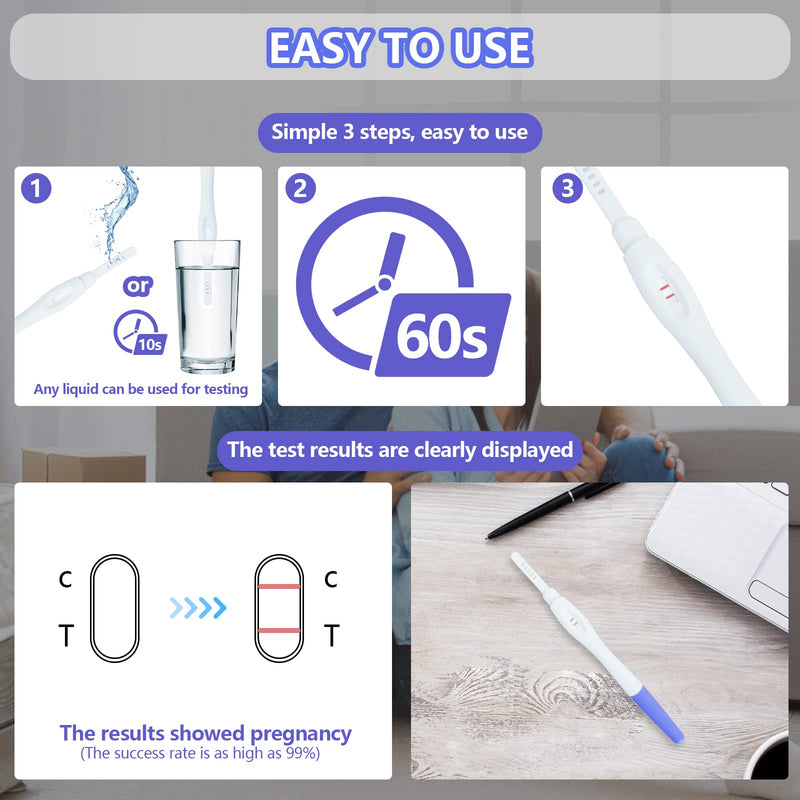SHENGSEN 4 Packs Fake Pregnancy Test Strips,Always Positive Early Pregnancy Test Kit,Prank HCG Pregnancy Rapid Test for April Fools' Joke Gag,Blue & Pink