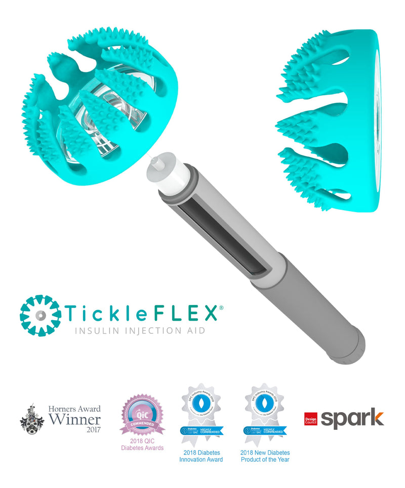[Australia] - Insulin Pen Needle Injection Aid - Patent Pending Award Winning Universal Fit Add-on for Standard Pen Needles for Reducing Pain, Bruising and Anxiety (TickleFlex) TickleFlex 