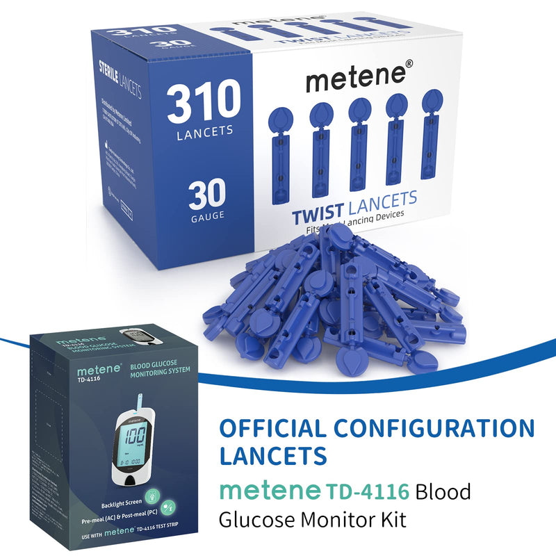 [Australia] - Twist Top Lancets for Lancing Devices, 310 Count, 30 Gauge Sterile Lancets for Blood Sugar Test, Diabetic Lancets-Dark Blue Dark Blue 