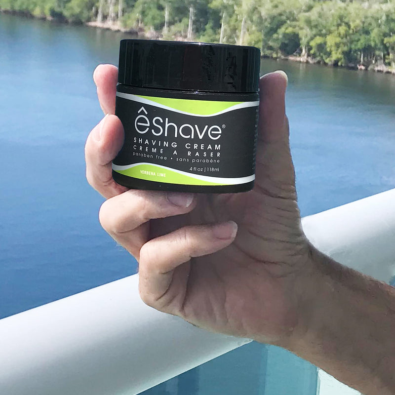 eShave Shaving Cream for Men, Verbena Lime, prevents shaving irritation and razor burn, generates a rich lather for a soft, silky, Smoothest Shave