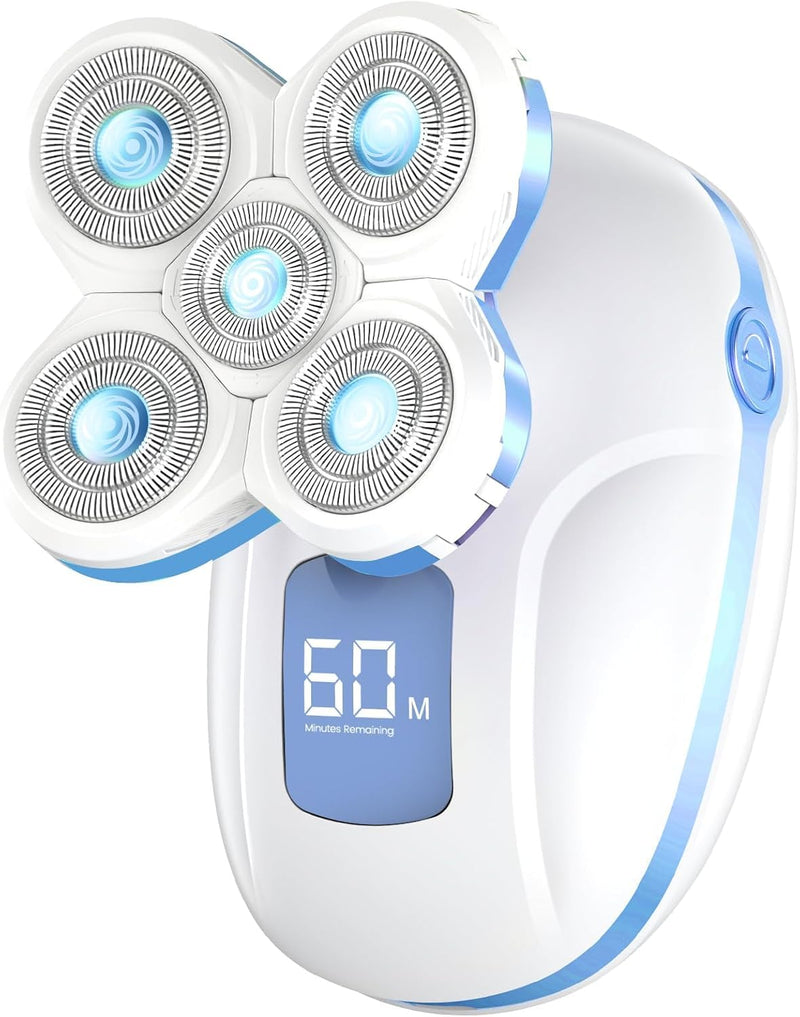 Electric Razors for Women, Rechargeable Rotary Painless Shaver for Legs Bikini Facial Hair Removal, Body Wet/Dry Razor Water Resistant Grooming Kit, Cordless Womens Trimmer for Lady Grooming（sky Blue） S007 Sky Blue