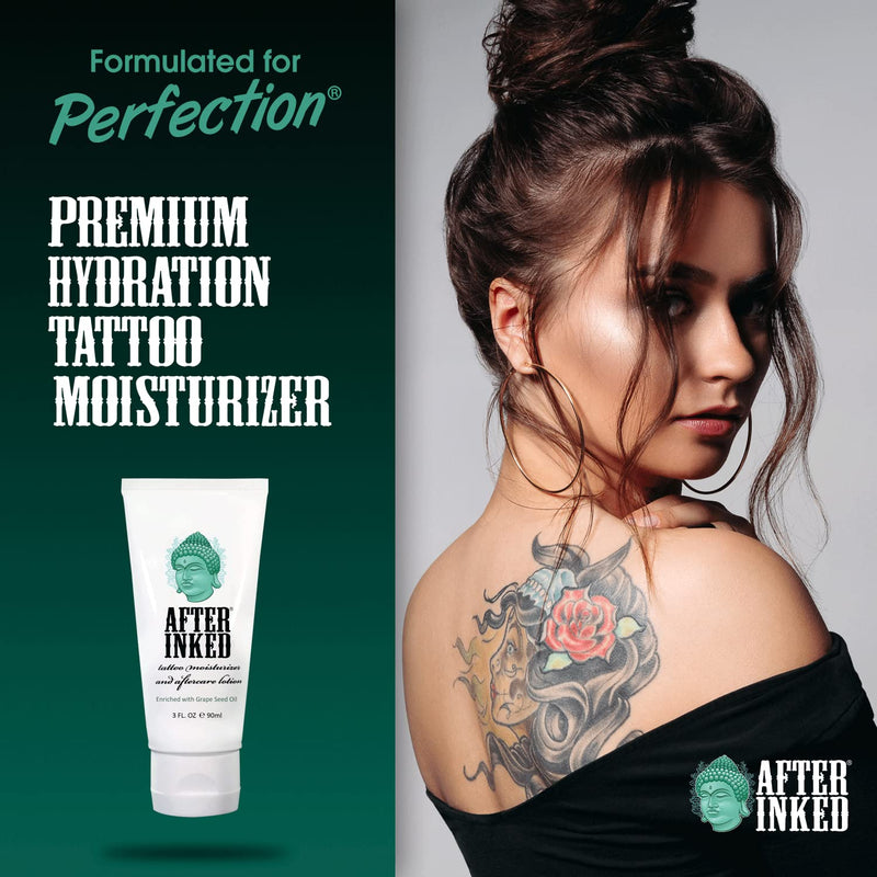 [Australia] - After Inked Tattoo Aftercare Lotion – Moisturizing Balm for Inked Skin, As Seen on INK MASTER – Hydrating Cream with Grape Seed Oil, Skin Nourishment & Daily Maintenance – 3 Fluid oz Tube (1-Pack) Tube: 3 Fl Oz (1 Unit) 