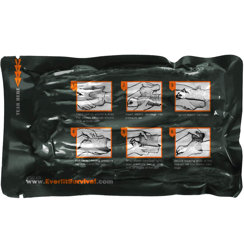[Australia] - EVERLIT Israeli 6 Inch Emergency Bandage Compression Trauma Pressure Wound Dressing Sterile Vacuum-Sealed Packaging for Bleeding Control, Medical Trauma Kit, Gun Shot, First Aid IFAK 5 