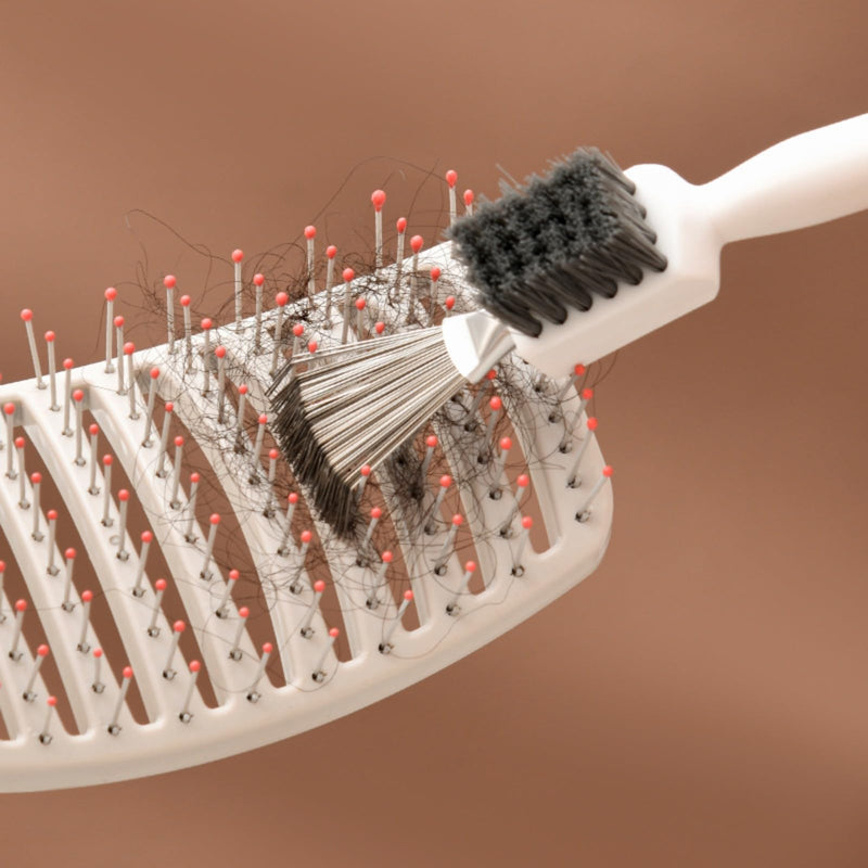 [Australia] - Hair Brush Cleaner 2-in-1 with Steel Wire & Bristles Bristles+Rake Deep Clean 1 