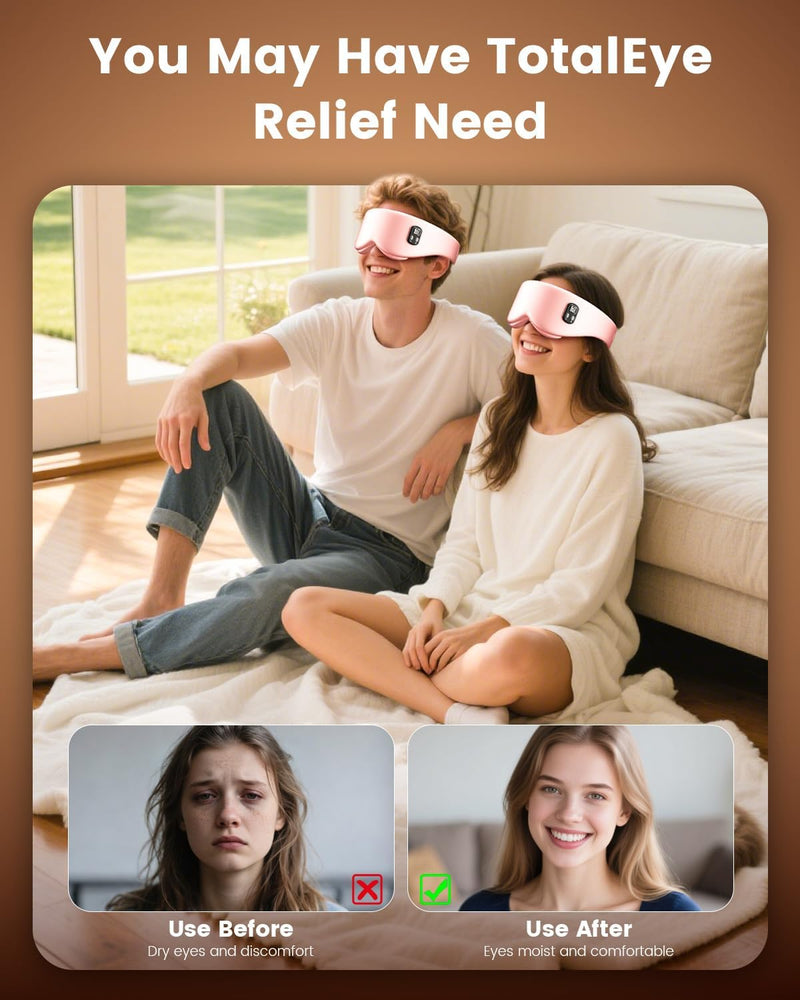 [Australia] - Heated Eye Mask - Cordless Eye Mask for Dry Eyes ÔΩú4 Heating Levels ÔΩúTimer Shutoff FunctionsÔΩúWashable Dry Eye ReliefÔΩú1500mAhÔΩúSleep & Travel EssentialÔΩúSilk Fabric Black and Pink 1 Count (Pack of 1) 