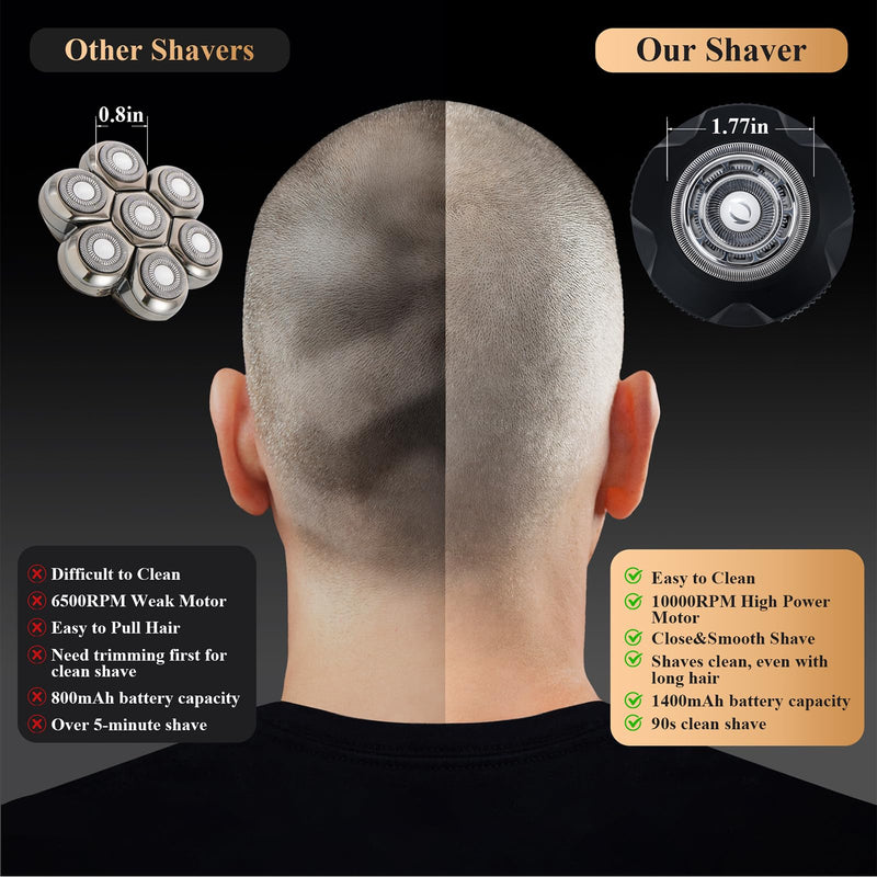 [Australia] - Head Shavers for Bald Men Magnetic Electric Razor Rechargeable Head and Face Shaver for Men Beard Trimmer IPX7 Waterproof Wet/Dry Bald and Skull Shavers Cordless Grooming Kit for Travel Home Matte Black 