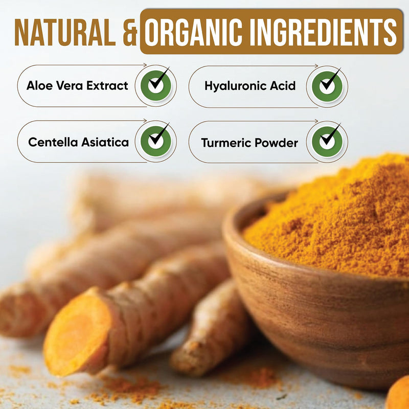 AMVital Turmeric Face Serum with Vitamin C & Hyaluronic Acid, 1 fl oz | Lightweight daily serum • Vitamin C skincare • Hydrating face care