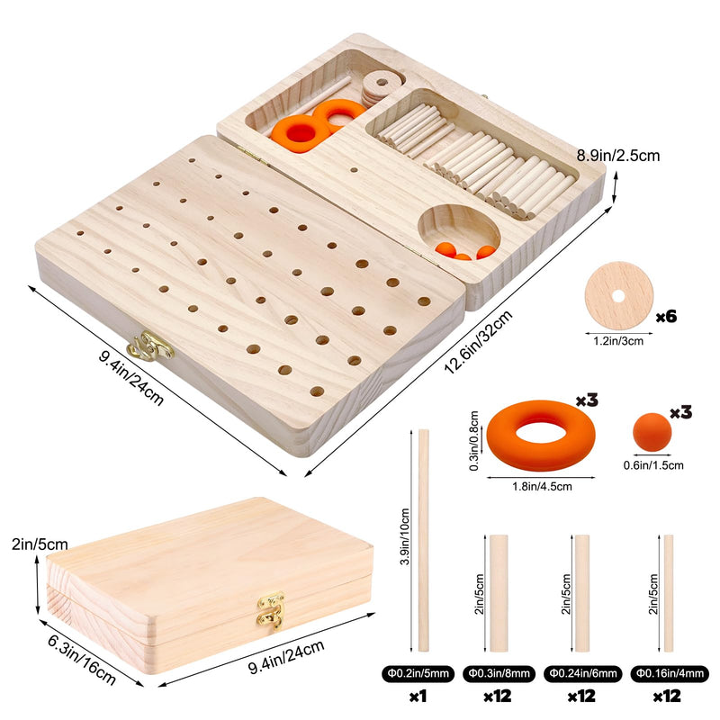 [Australia] - Wooden Pegboard Hand Therapy Tool, 36-Hole Finger Exercise Board with Pegs for Adults, Occupational Therapy & Rehabilitation to Improve Fine Motor Skills 