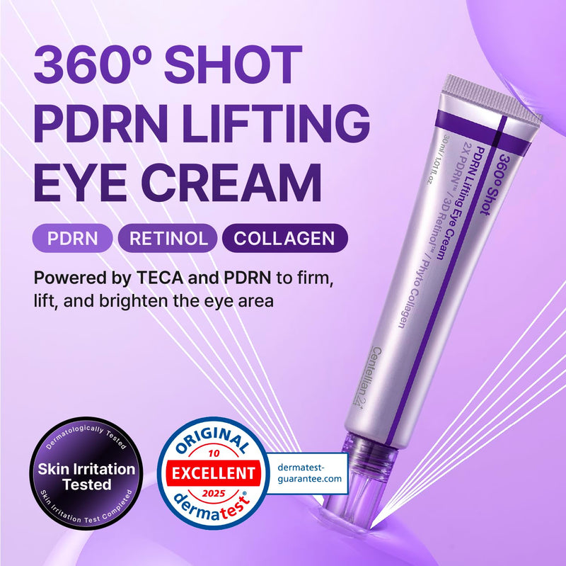 CENTELLIAN 24 360º Shot PDRN Eye Cream - TECA, Retinol and Collagen | Targets Wrinkles, Crow's Feet, Dark Circles, Puffiness and Bags for a Smoother, Refreshed-Looking Contour, 1.01 fl oz