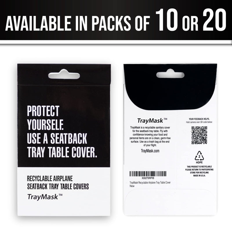 [Australia] - Disposable Tray Table Cover | Must Have Airplane Travel Essentials | Perfect for Toddlers, Kids and Adults Travel Accessories | Provides a Fresh/Clean Layer of Protection | 10 Pack Original 10-Pack 