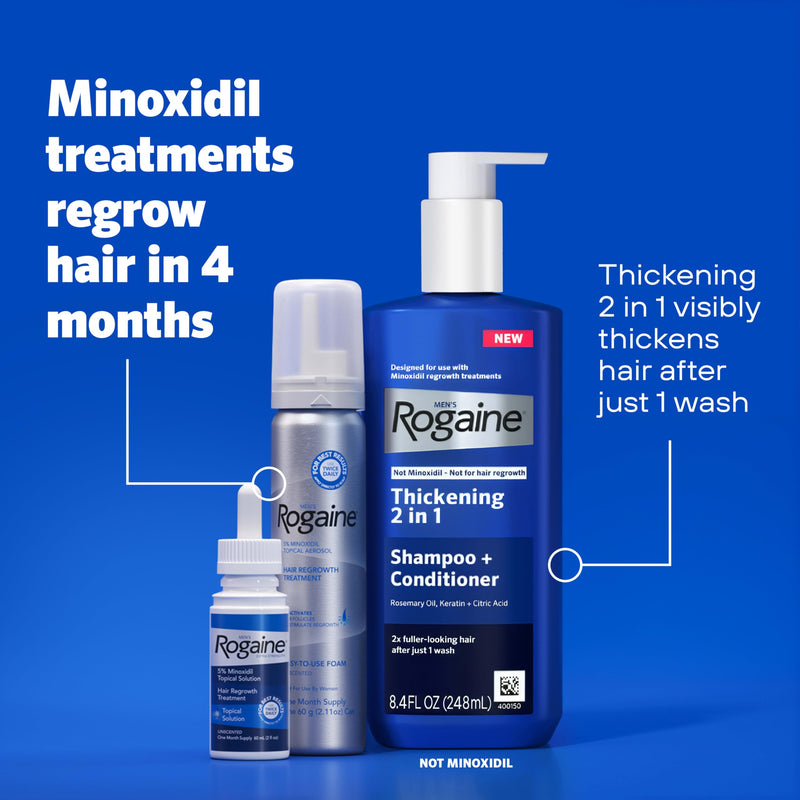 Men's Rogaine 5% Minoxidil Topical Foam, Unscented, 3 Mo Supply, 3x 2.11 Oz | Hair Regrowth Foam, Topical Hair Loss Treatment for Men, Regrow Fuller, Thicker Hair, Unscented, Aerosol, 3-Month Supply 2.11 Ounce (Pack of 3)