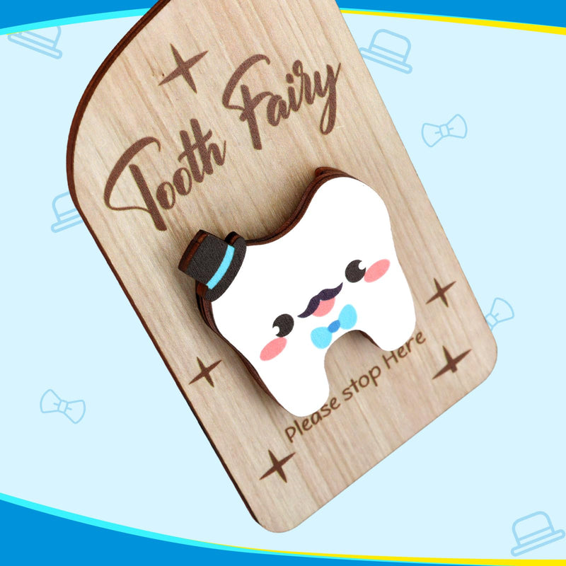 [Australia] - Tooth Door Hanger, Wooden 3D Lost Tooth Keepsake Box with Money Holder Tooth Holder Hanging for Kids Tooth Fairy Accessories Encourage Gift for Room Decor (Boys Style) Boys Style 