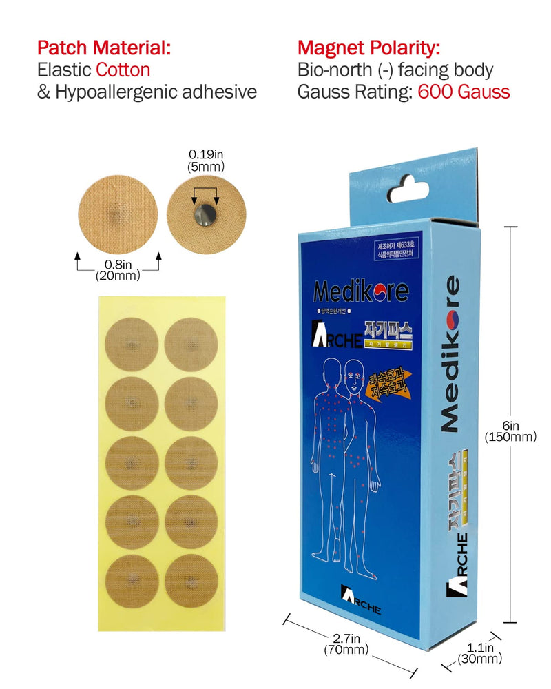 [Australia] - 100pcs ACU-Magnetic Patches Healing Tip Magnet Pain Relief Like Acupuncture Pre-attached to Plasters for shoulder wrist neck arm leg back 