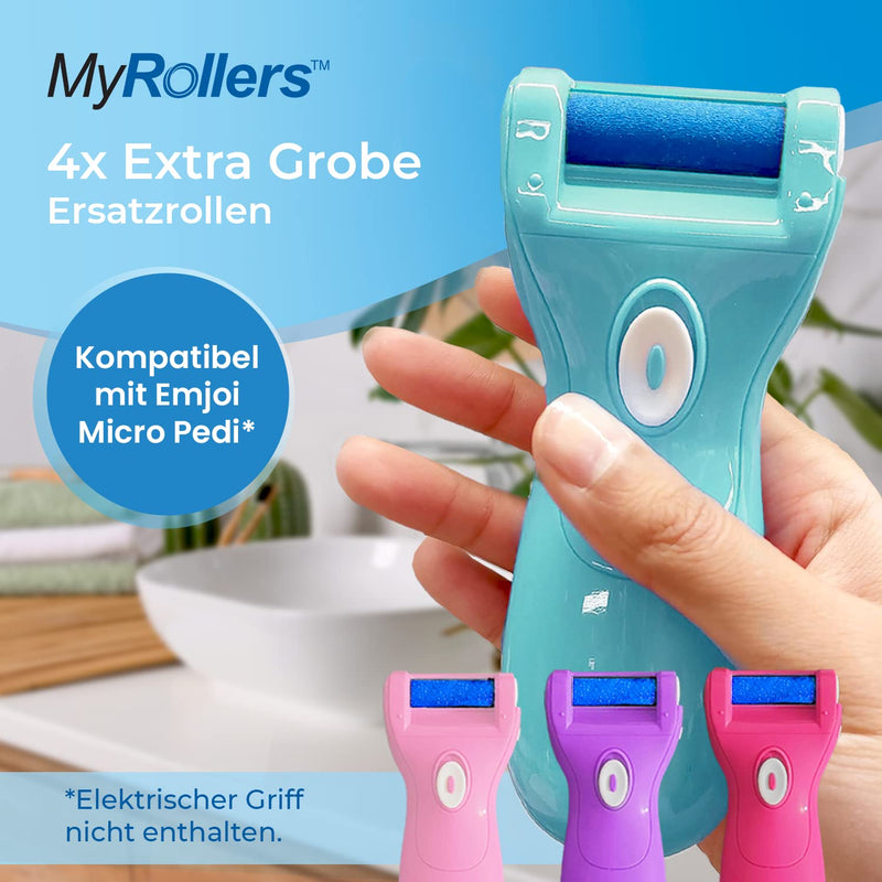 [Australia] - My Rollers Mineral replacement rollers (blue) for Emjoi Micro Pedi in a pack of 4 | Rough 