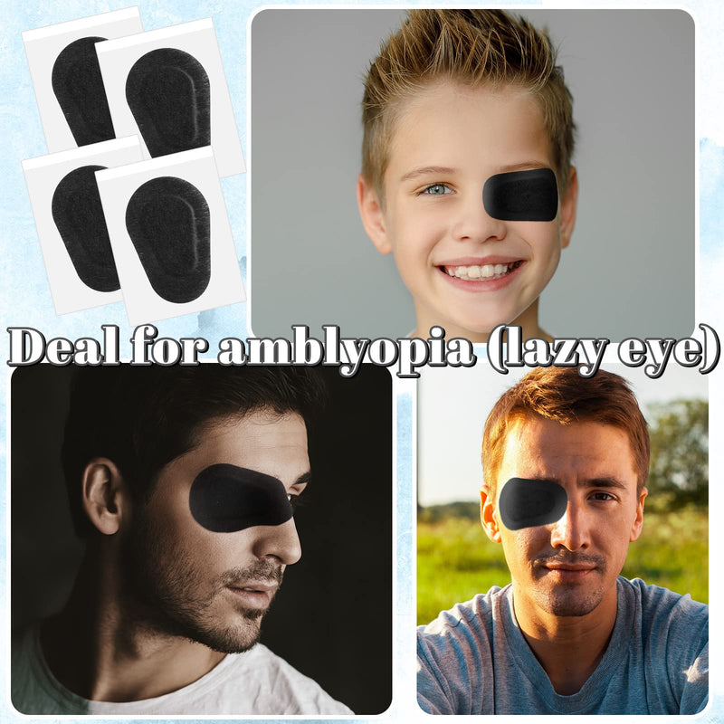 [Australia] - 120 Pcs Adhesive Eye Patches, Eye Patches for Adults Pad Disposable Eyepatch Latex Free Adhesive Bandages for Adult(3 x 2 Inch,Black) Black 3 x 2 Inch 