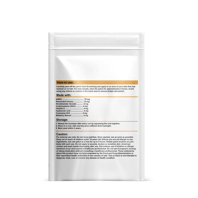 Tandon NAD+ Transdermal Wellness Patches – 30-Day Supply with NMN, Resveratrol, NR, Vitamin C, CoQ10 & Hyaluronic Acid for Clean Energy & Vitality Support – Vegan, Easy-to-Wear Skin Patches