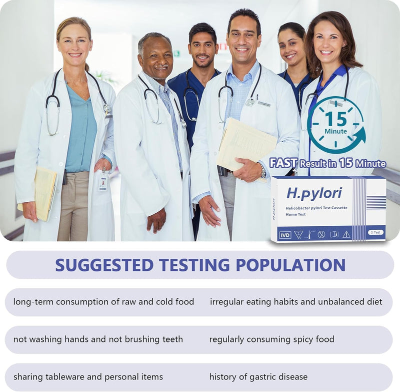 [Australia] - H. Pylori - Helicobacter Pylori Home Test Kit - Fast and Accurate, 2 Tests Included, Self-Test at Home, Results in 10-15 Minutes, No Lab Visit Required 