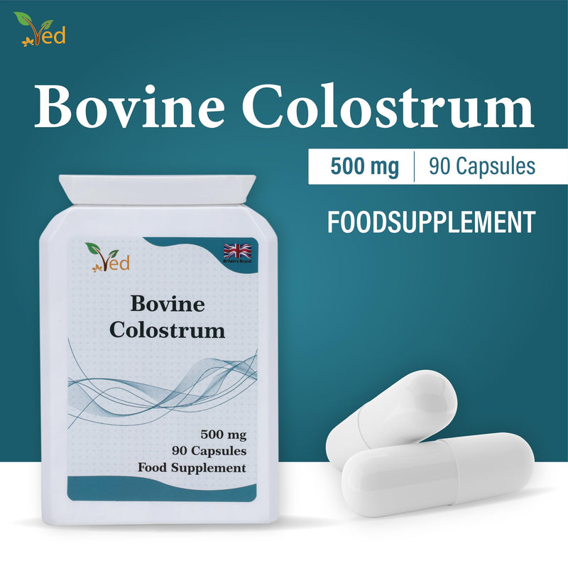 Bovine Colostrum Supplement | Support Immune System and Muscle Growth | 500 Mg X90 Capsules.