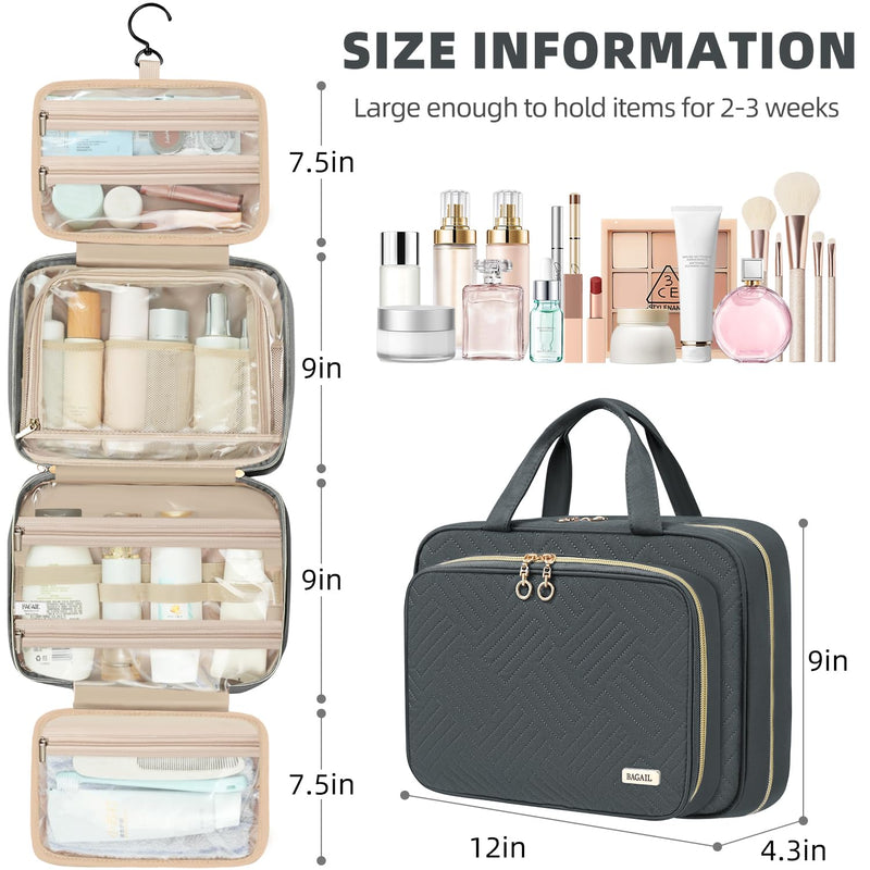 BAGAIL 10 Set Packing Cubes and Hanging Toiletry Bag