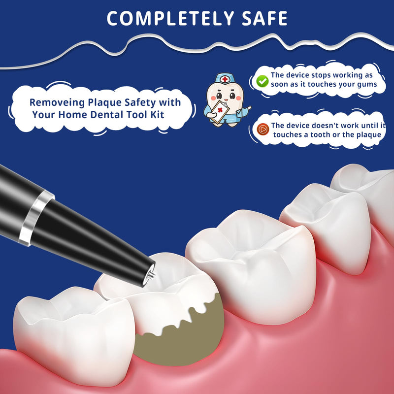 [Australia] - Lutranstra Teeth Cleaning Set Tartar Remover Pro Ultrasonic Teeth Cleaning Set for Home Care of Teeth at Home There are 5 adjustable modes and 3 interchangeable cleaning heads 