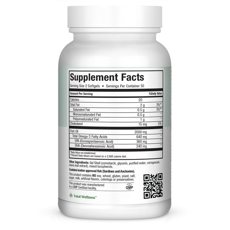 [Australia] - Maxi Health Omega 3 Fish Oil 2000mg ‚Äì Fish Oil Omega 3 Supplements with No Fishy Aftertaste ‚Äì Triple Strength EPA DHA ‚Äì Kosher Omega3 Supplement to Help Support Overall Wellness (100 Softgels) 100 Count (Pack of 1) 