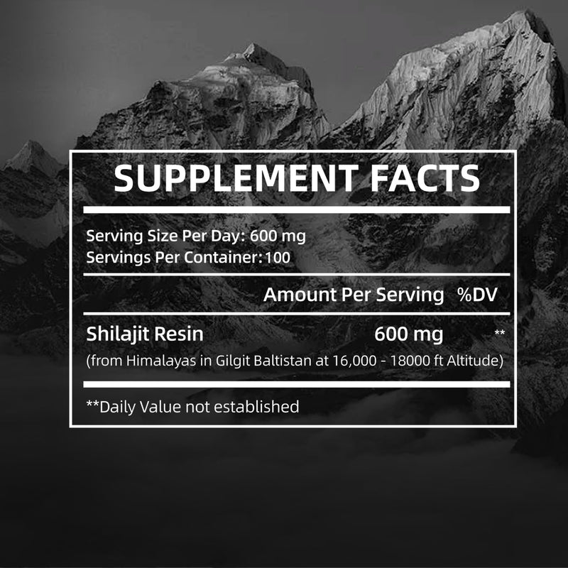[Australia] - Organic Shilajit Pure Himalayan Supplement for Men Women Rich Fulvic Acid & 85+ Minerals, 600mg/100 Servings. 1.7 Fl Oz (Pack of 1) 