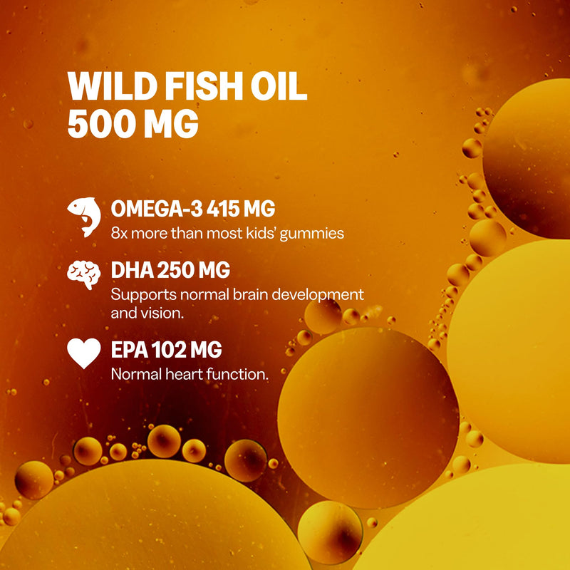 Tonic Health Kids Omega 3 Gummies – No Fishy Taste - 30 Sugar Free Tropical Gummies Max-Strength DHA & EPA Wild-Caught & Sustainably Sourced Supports Brain Vision & Heart Health