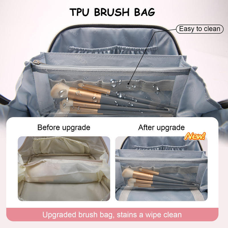 BOYATU Travel Makeup Bag Cosmetic Bags for Women: 3-Piece Makeup Bag Set (E-4-Pink)