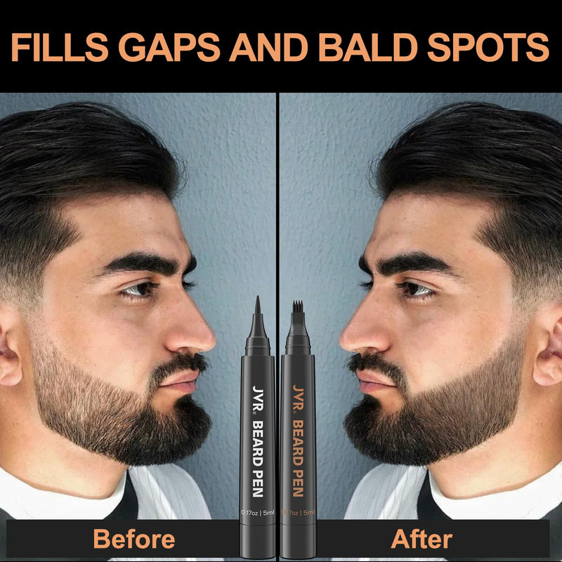 [Australia] - JVR 2 Beard Filler Pen (Black+Grey) Black+Grey 