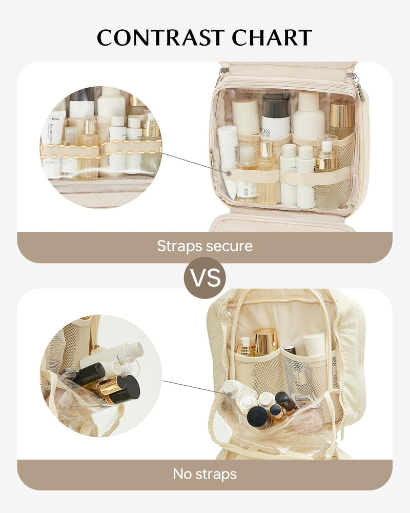 EACHY Travel Toiletry Bag& Clear Makeup Bag
