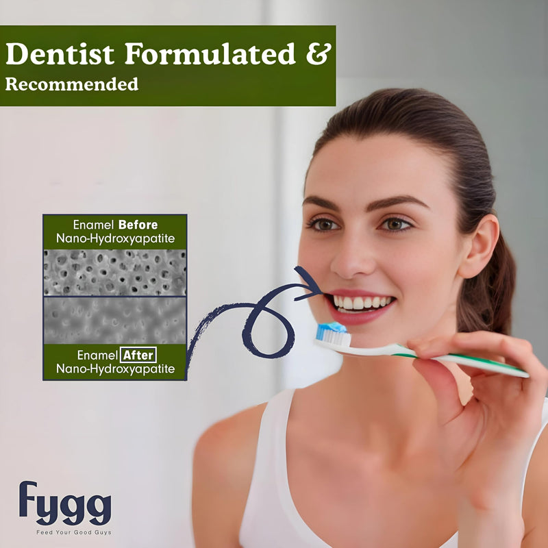 Fygg Fluoride-Free Toothpaste (4 oz) with Travel-Size (0.7 oz) – Mild Mint | Nano-Hydroxyapatite Formula for Sensitive Teeth, Whitening & Enamel Repair