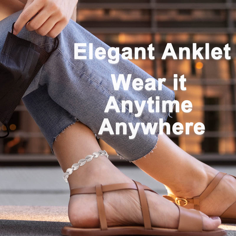 [Australia] - MagVIVACE Magnetic Anklet for Women for Arthritis, Titanium Stainless Steel Ankle Bracelet, 3500 Gauss Magnet, Mother's Day Gift (Stainless Steel Material) 