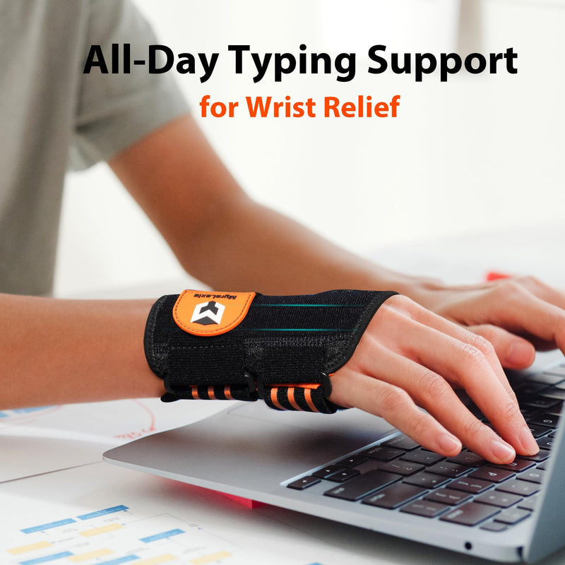 2 Pack Carpal Tunnel Wrist Brace [2025 Upgraded Adjustable Straps & Elastic Thumb Hole] Soft Breathable Night Support Wrist Brace for Pain Relief Tendonitis, Sprain, Arthritis - Left & Right (Size:S) Small（5-6"）