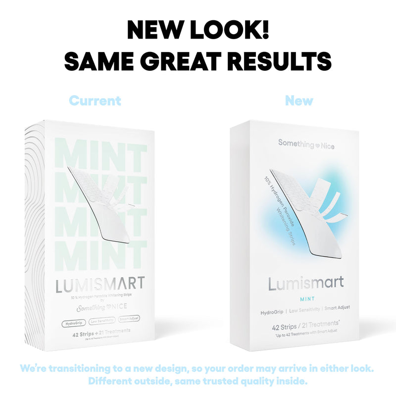 [Australia] - Something Nice Lumismart Whitening Strips - Dentist-Designed, Enamel Safe, up to 42 Treatments with Smart Adjust - Teeth Whitening Strips in Mint for Sensitive Teeth 