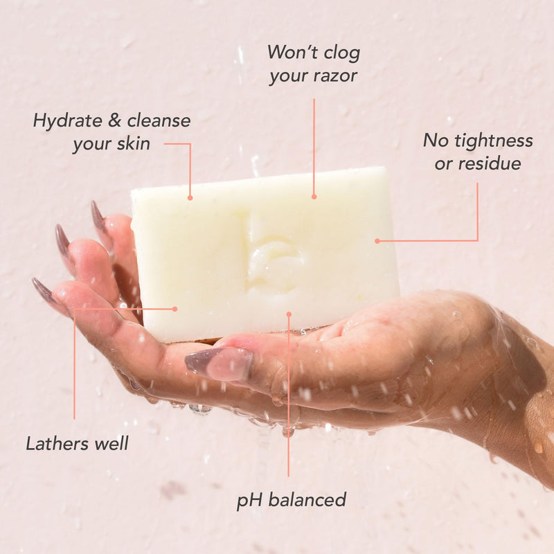 Bar Soap for Shaving - USA Made with Organic & Natural Ingredients, Shave Bar for Women, Vegan Soap with Shea Butter & Coconut Oil, Provides Rich Lather and Reduces Ingrown Hair & Razor Bumps 4 Ounce (Pack of 1)