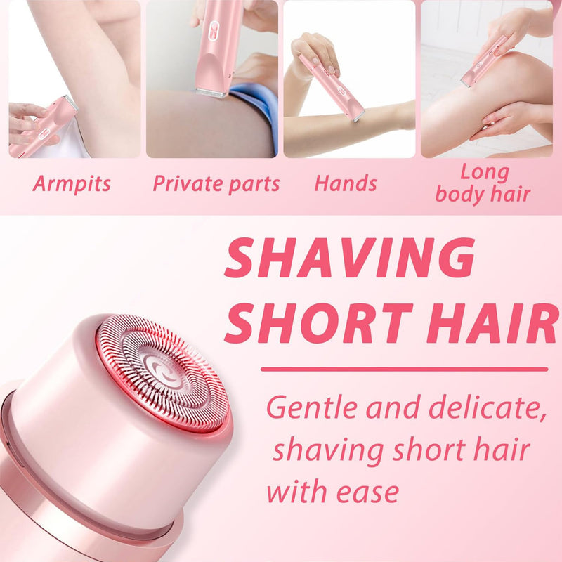 [Australia] - Bikini Shaver,Bikini Trimmer for Women,2 in 1 Electric Razors,Dual Head Shaver for Leg Arm Body Grooming Tool,Silky and Painless and Efficient Cleaning Purple 