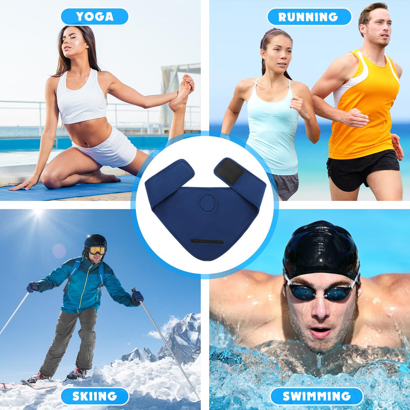 [Australia] - Liitrsh 2 Pcs Ostomy Bag Covers Colostomy Supplies Ostomy Wrap for Men Women Sport Swimming Showering Black, Dark Blue Large 