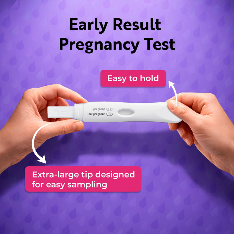 Apphia Health Early Detection Pregnancy Test Kit Midstream hCG Tests, Detects Pregnancy Up to 6 Days Before Missed Period, Easy to Read Results, Female Urinal Compatible, Made in USA (10) 10