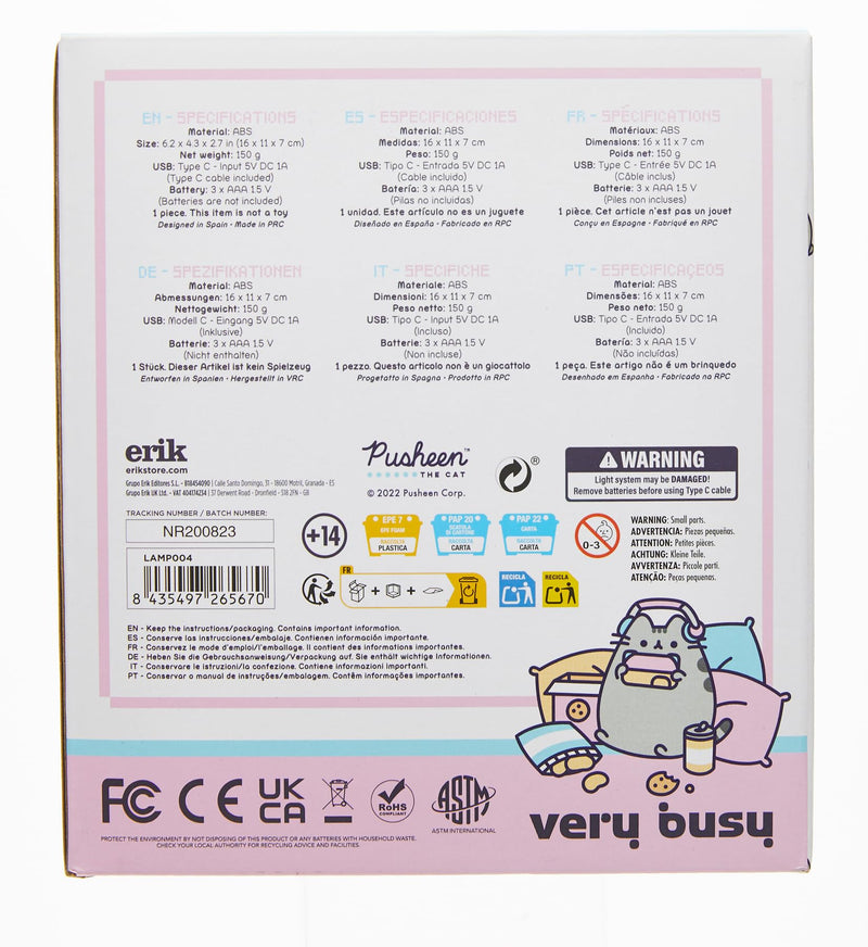 [Australia] - Grupo Erik Official Pusheen Gamer Lamp - Cat Lamp - Kids Lamp - Pusheen Gifts - Night Lamp for Bedroom Kids - Kids Lamps for Bedroom - Night Light Kids - Baby Night Light - Cat Light 