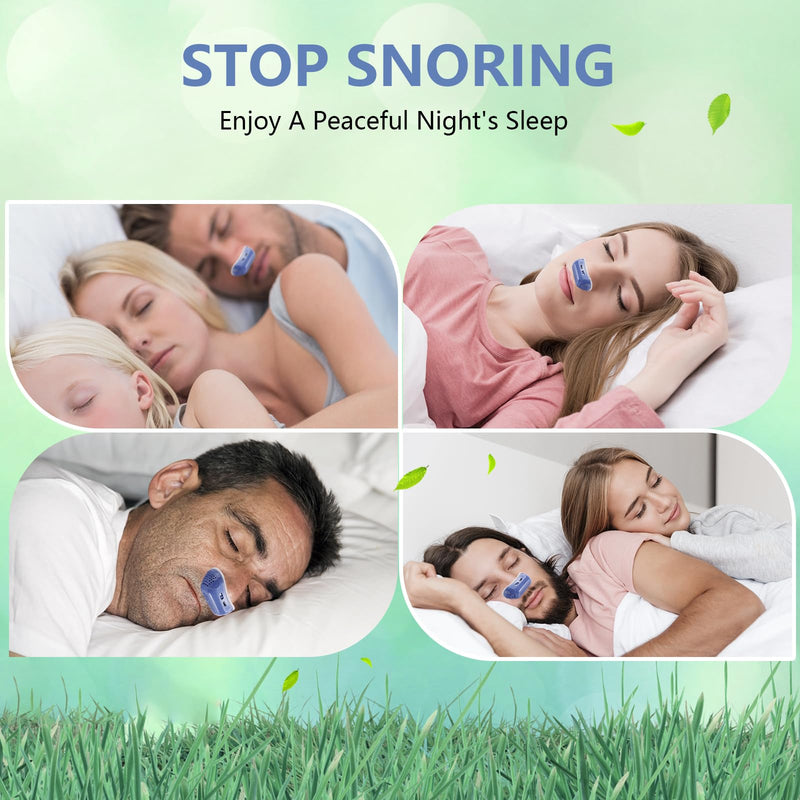 Anti Snoring Devices, Snoring Solution, Effective Snoring Prevention, Electric Breathable Snore Stopper, Suitable for Men and Women with All Nose Shapes Blue