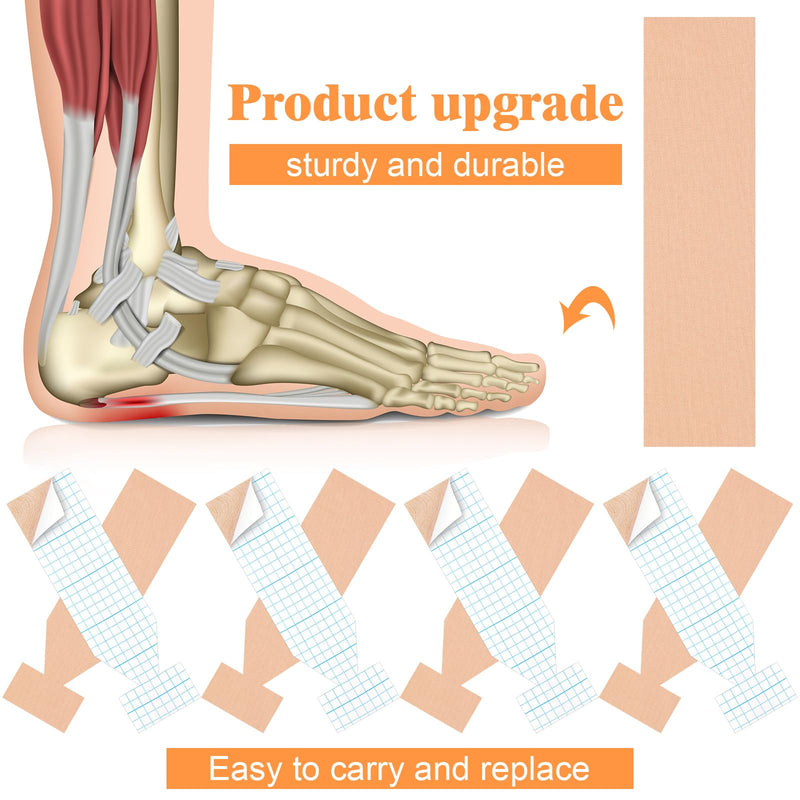TrelaCo 50 Pcs Plantar Fasciitis Relief Strips Pre Cut Tape Foot Relief Tape Night Splints Strips for Plantar Fasciitis Sprained Ankle Heel Arch Pain(Skin Color) Skin Color