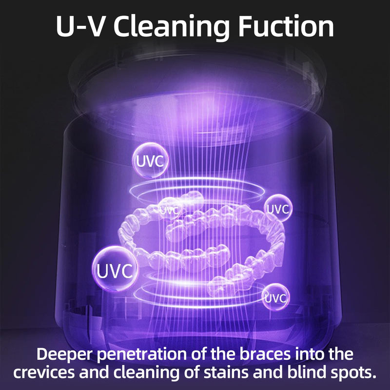 [Australia] - Ultrasonic Retainer Cleaner Machine, Professional Dental Appliance Cleaning Device. 3 Cleaning Modes（45khz, 20W，230ml White,YKL） 