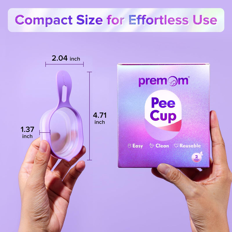 Premom 2 Urine Cups for Ovulation & Pregnancy Tests: Reusable & Collapsible Pee Cups for Home Fertility Testing | Easy to Use & Clean - Essential Kit for Women with Urine Sample Detection