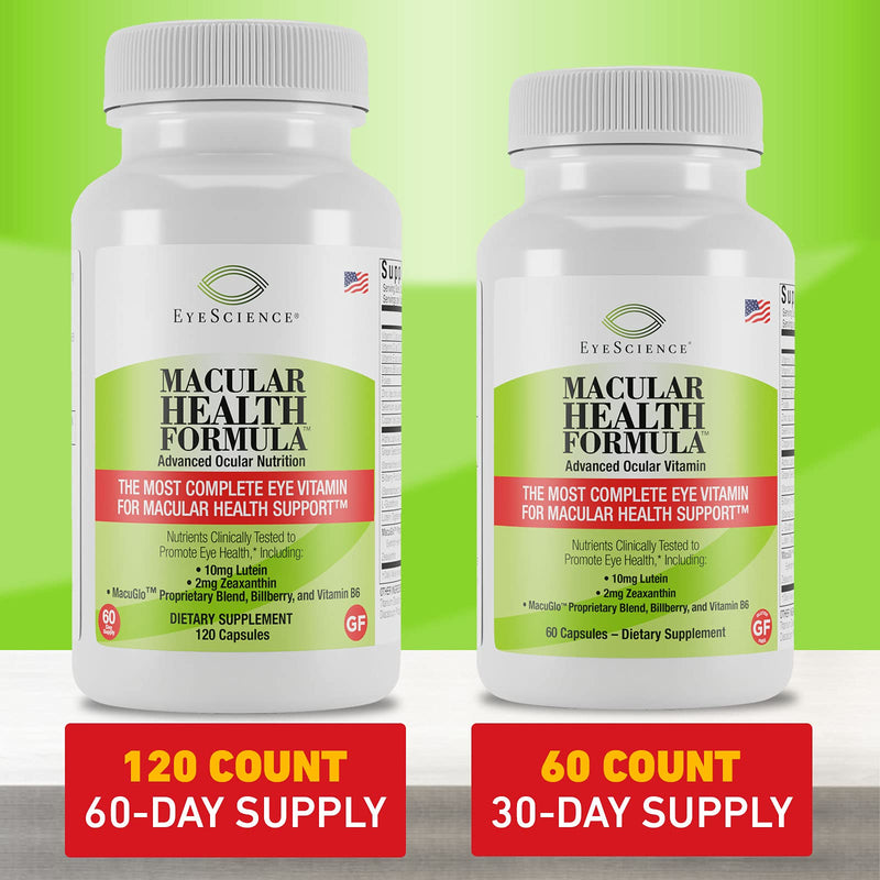 [Australia] - EyeScience Macular Health Beyond AREDS2 Formula, Advanced Ocular Vitamin - Containing Lutein, Zeaxanthin, Bilberry, and Vitamins C, D, E, and B6 (60 Day Supply) 1 