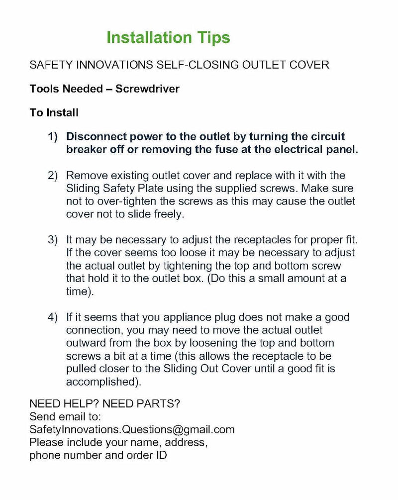[Australia] - Safety Innovations Self-Closing Babyproof Outlet Covers - (for Center Screw Outlets Only) an Alternative to Wall Socket Plugs for Child Proofing, (12-Pack), (1-Screw), (White) White) 