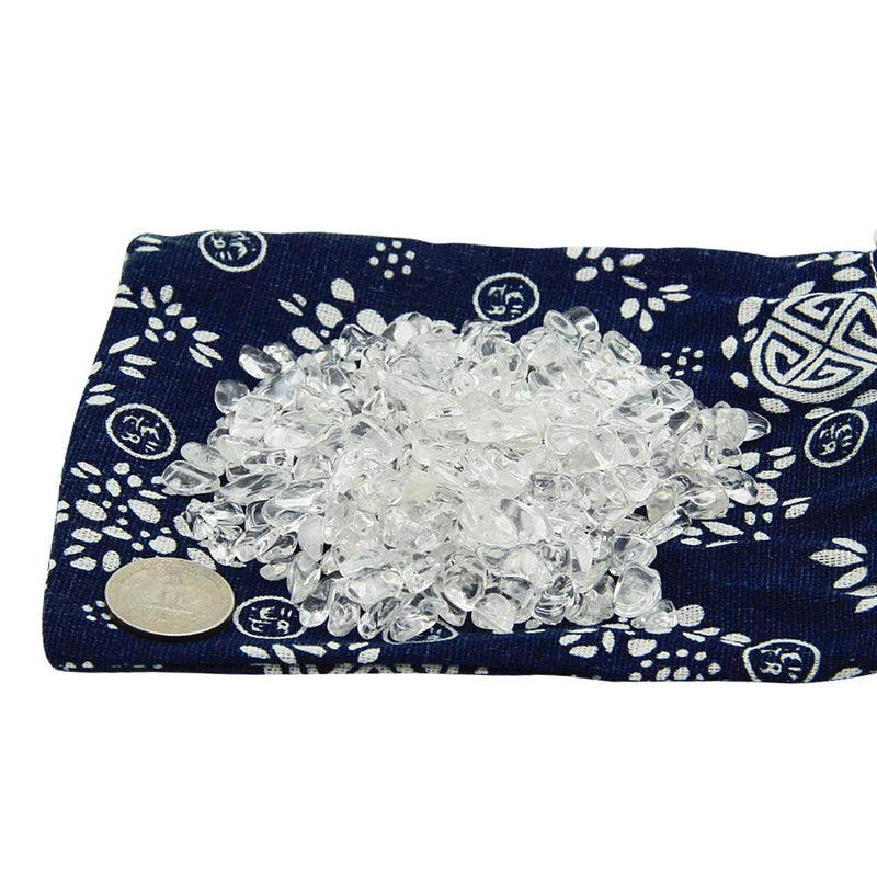 [Australia] - Orientrea 500 grams of rock crystal tumbled stones, mini rock crystal gemstones charging stones granules/mini chips, rock crystal healing stones, packed in a gift box 