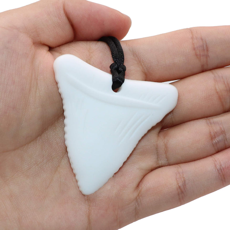 [Australia] - Chew Necklaces for Sensory Kids, 3 Pack Sensory Toys Silicone Chewy Necklace Sensory for Autism, ADHD, Anxiety or Other Special Needs- Reduces Chewing Fidgeting for Boys Girls Adults Chewer Black/Blue/White 3 Count (Pack of 1) 