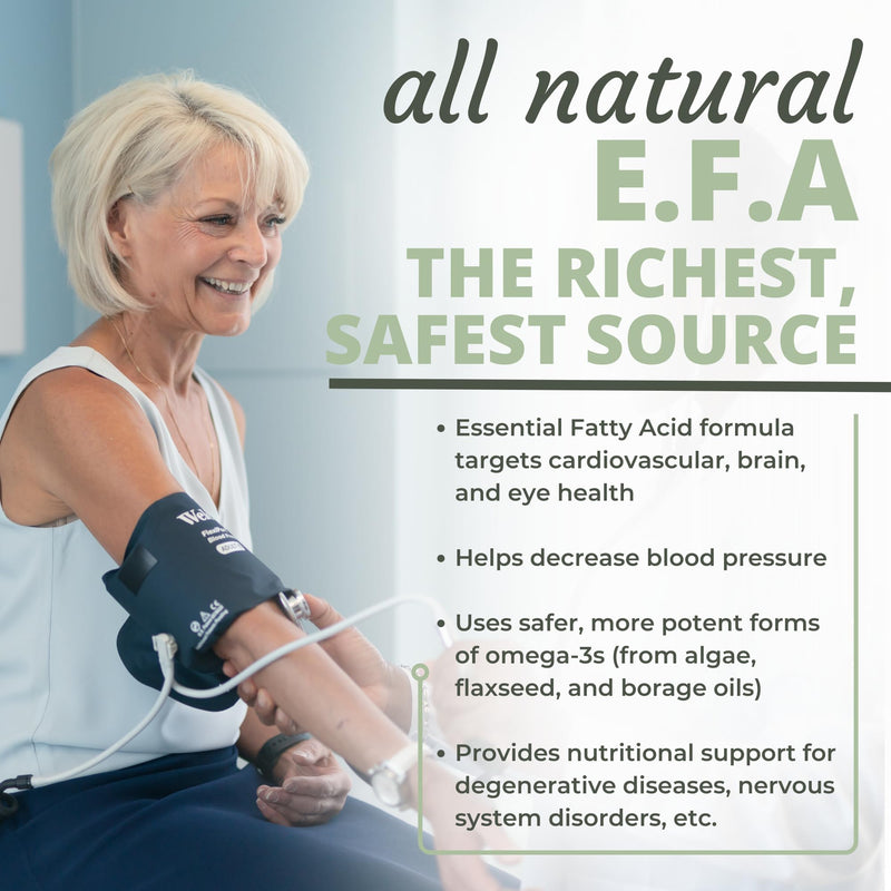 [Australia] - Optimal Health Systems EFA | 1,000 mg from Borage, Flaxseed, and Algae Oil | Safer, Plant-Based Blend | Essential Fatty Acid Supplement | 60 Capsules 